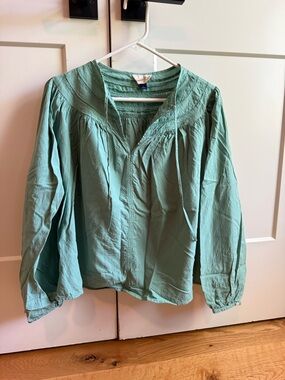 Universal Thread Teal Peasant Blouse - Long Sleeve
